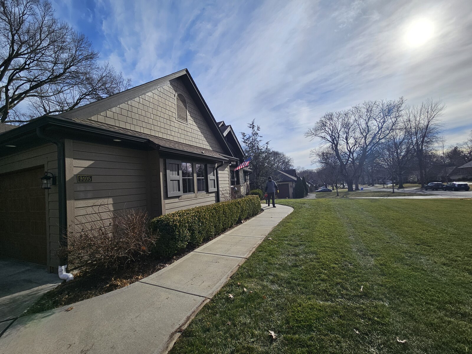 Final exterior view of the Prairie Village home after service