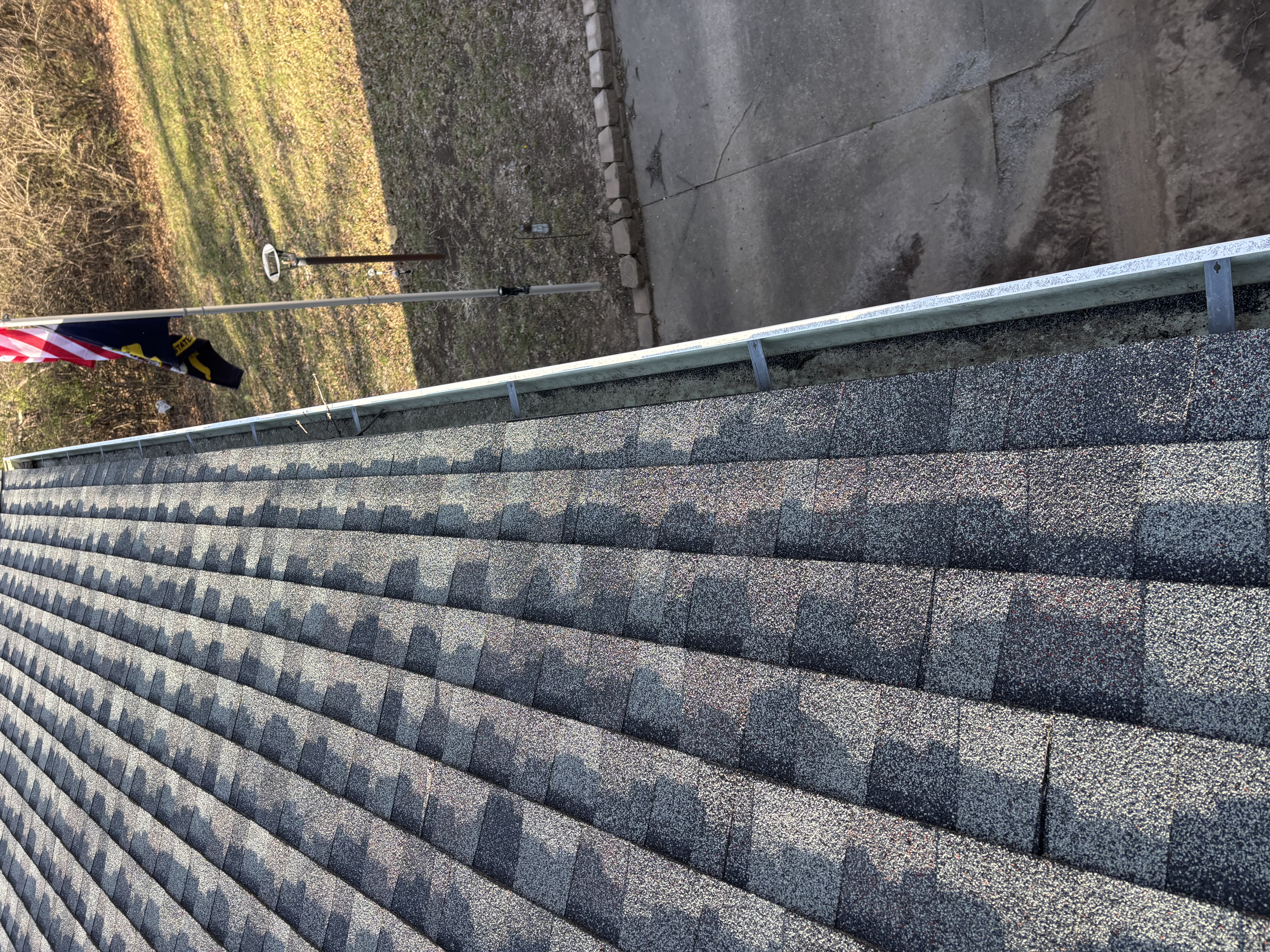 Front gutter run after debris removal