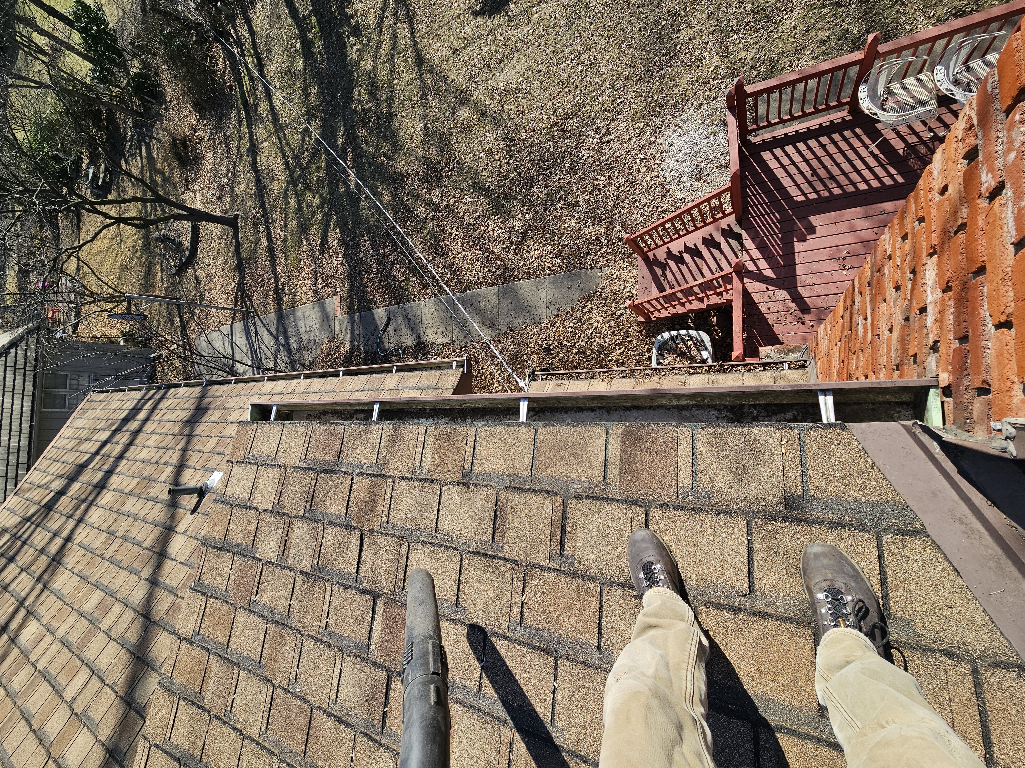 Second-level gutter run from roofline perspective after service