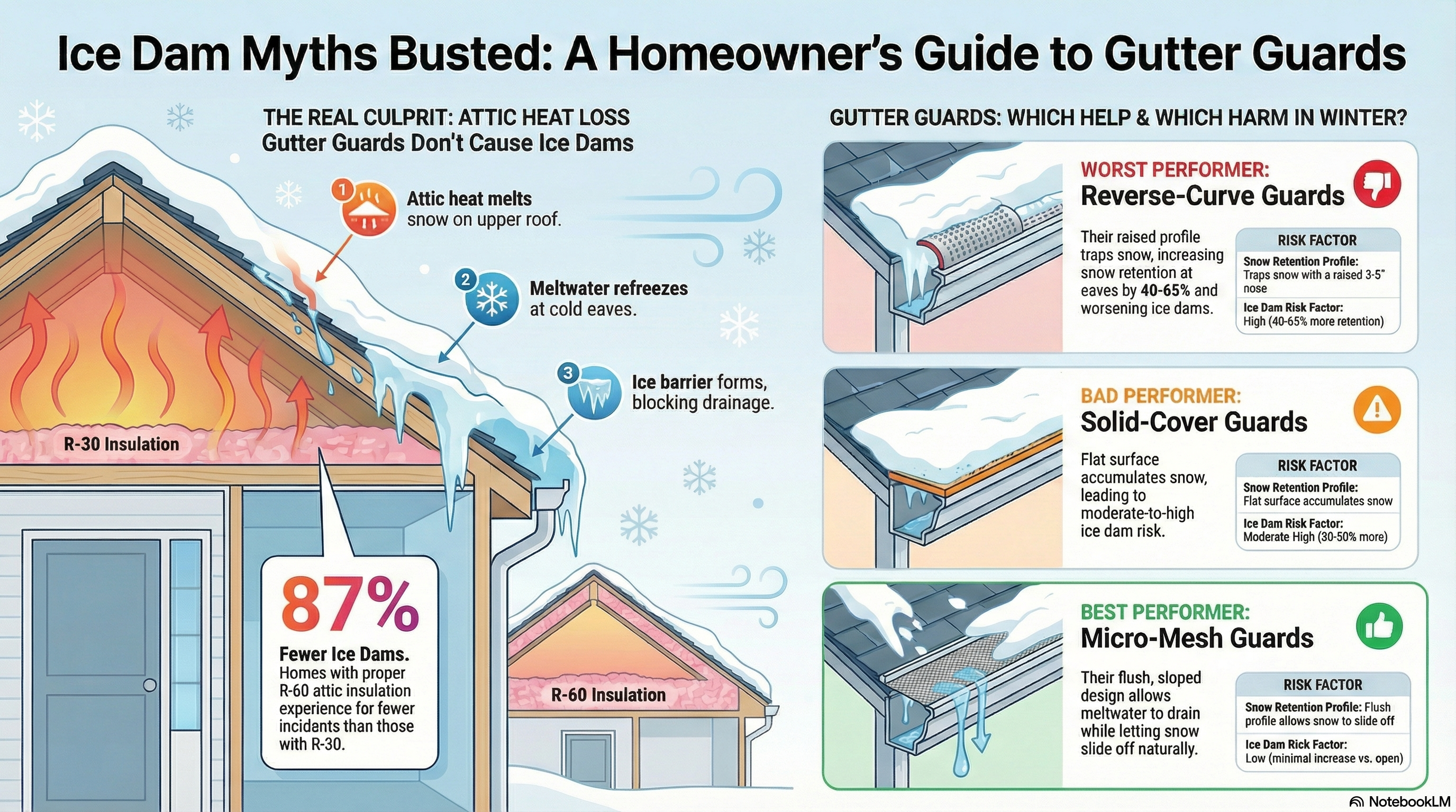 Can Gutter Guards Cause Ice Dams? (Winter Risks February 2026) - Infographic