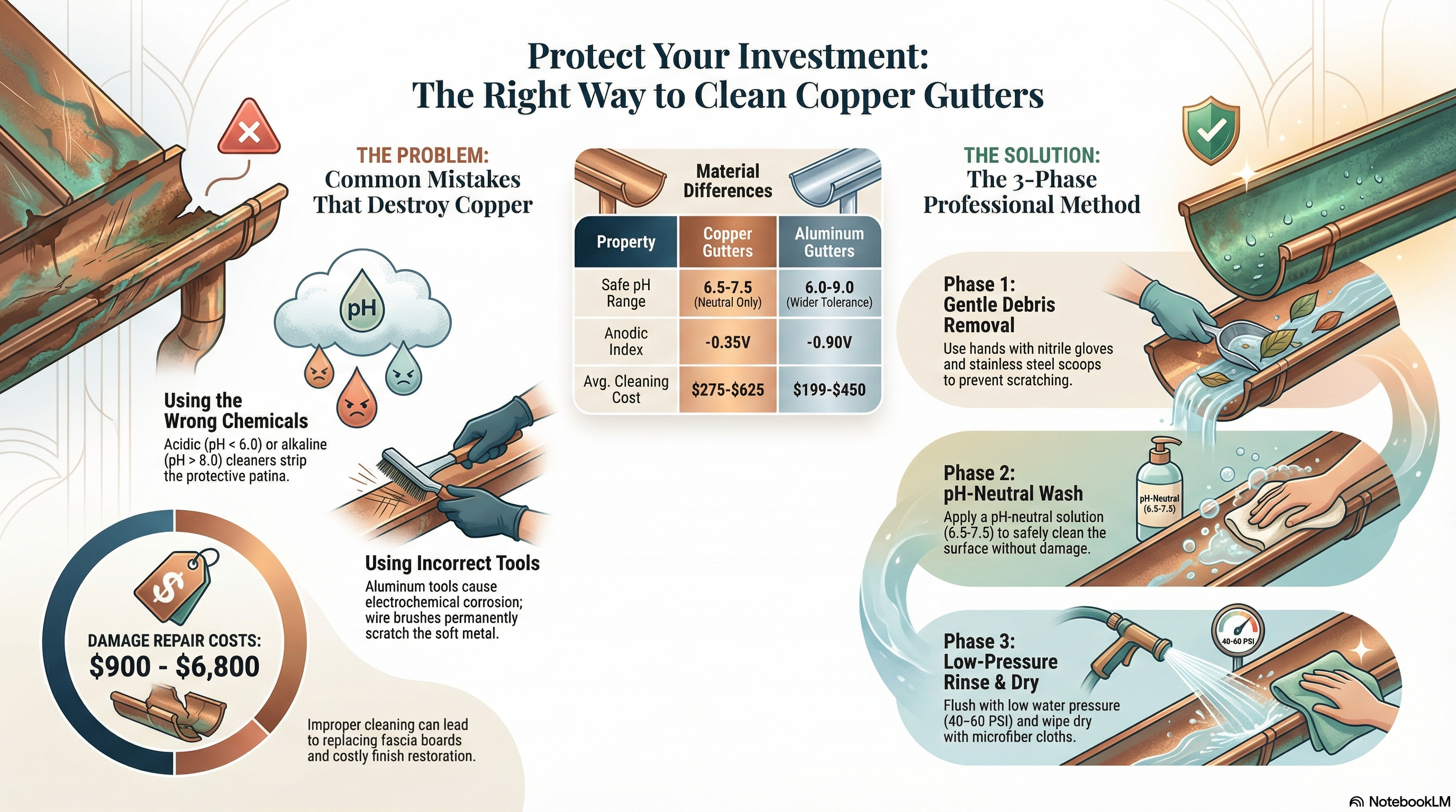 How to Clean Copper Gutters (Without Damaging Them) | February 2026 - Infographic