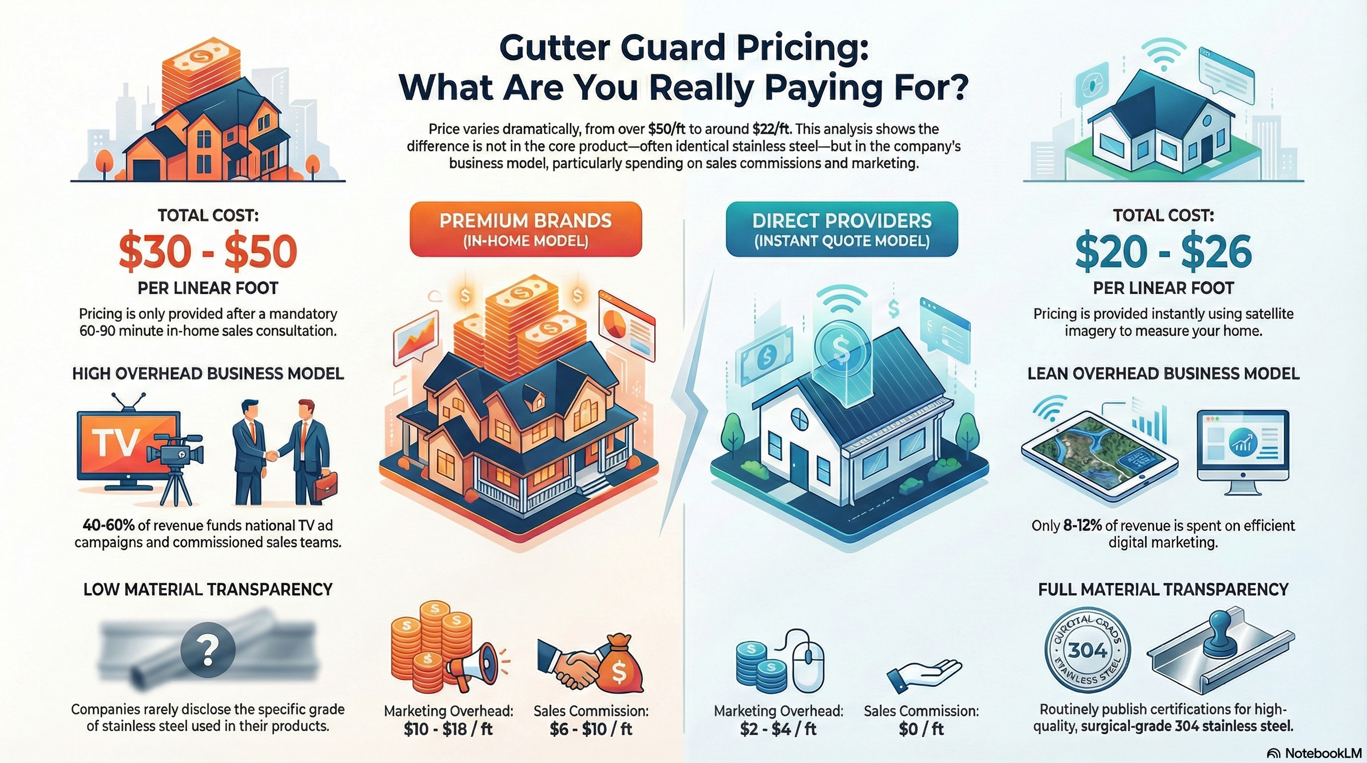 LeafFilter vs. Micro-Mesh Guards: Cost Analysis (February 2026) - Infographic