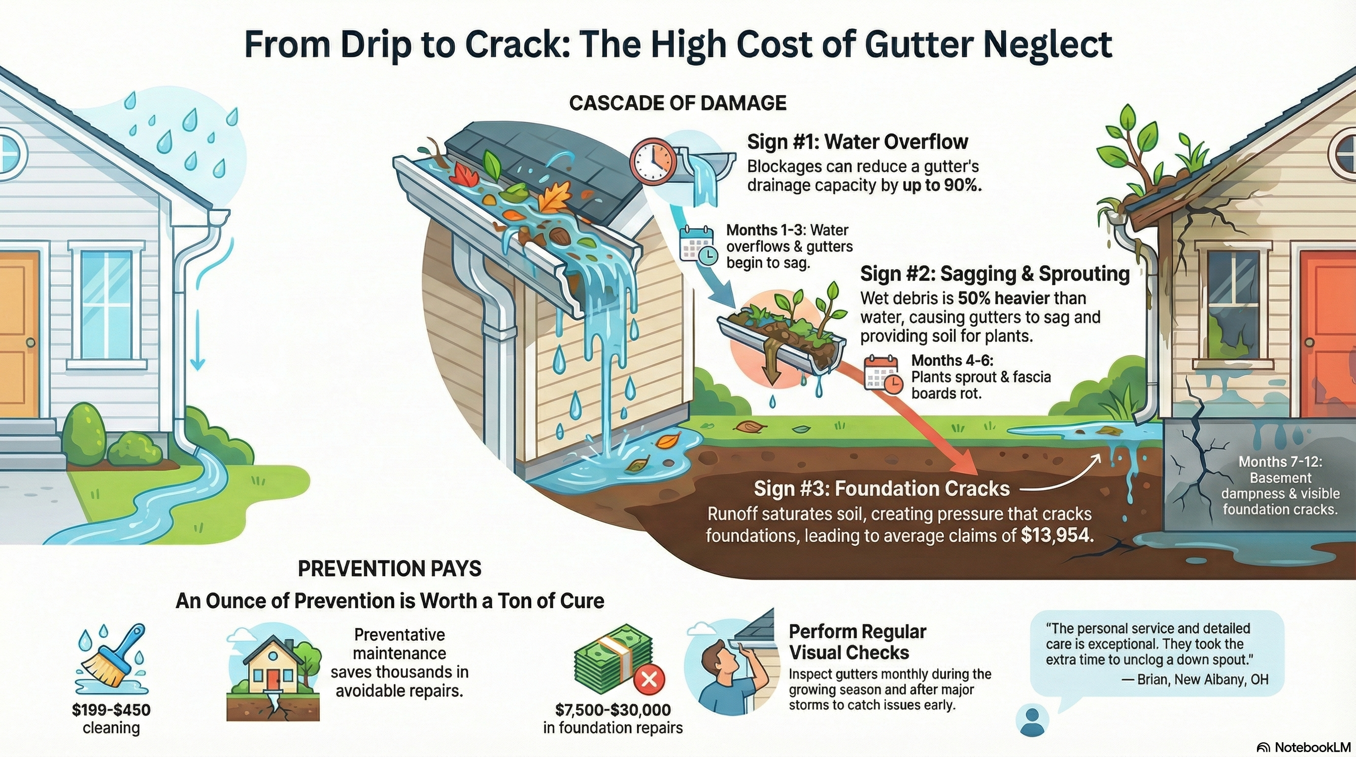 5 Signs Your Gutters Are Clogged (Before You See Water) - Infographic