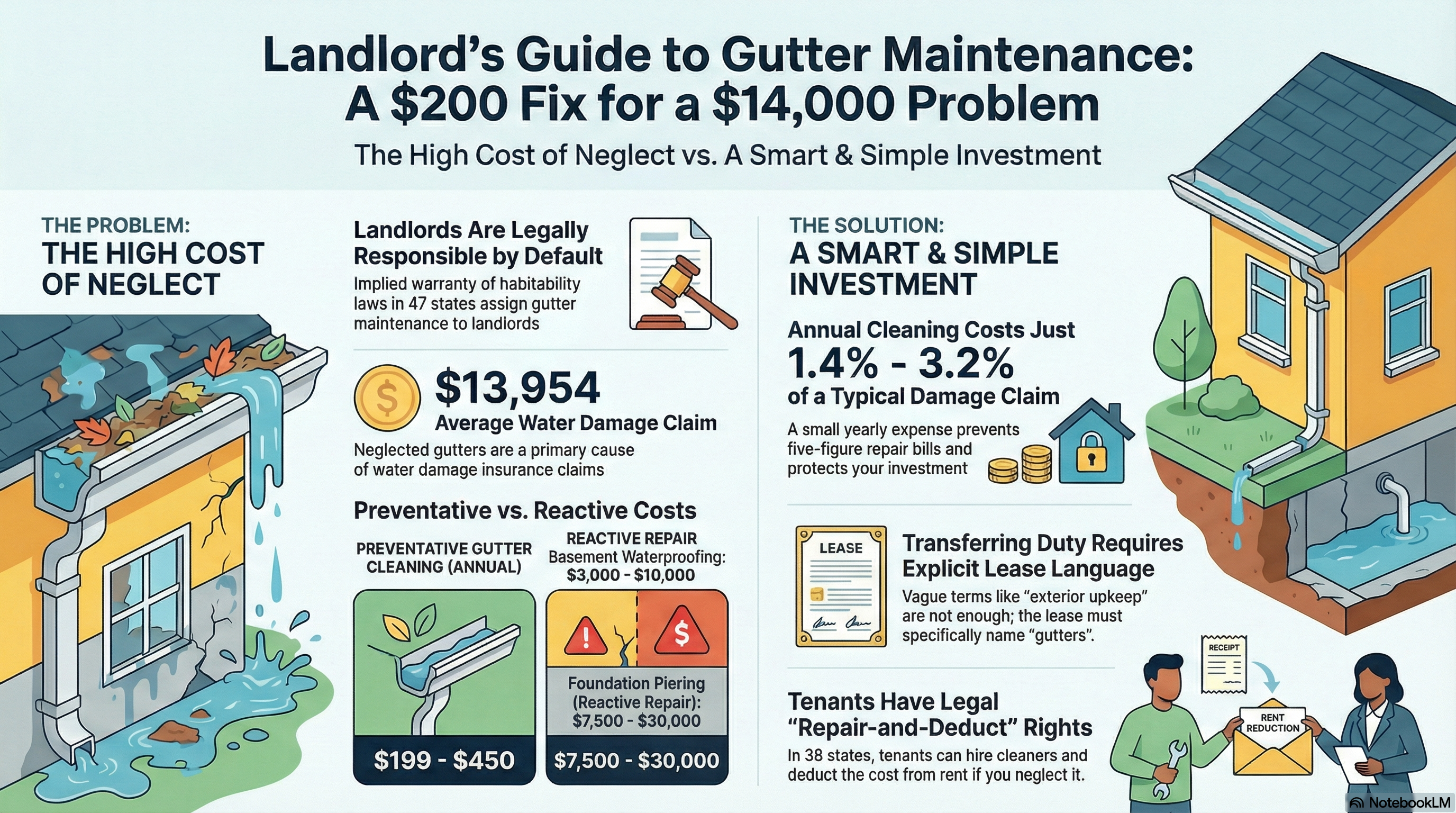 Who Pays for Gutter Cleaning: Tenant or Landlord? (2026 Guide) - Infographic